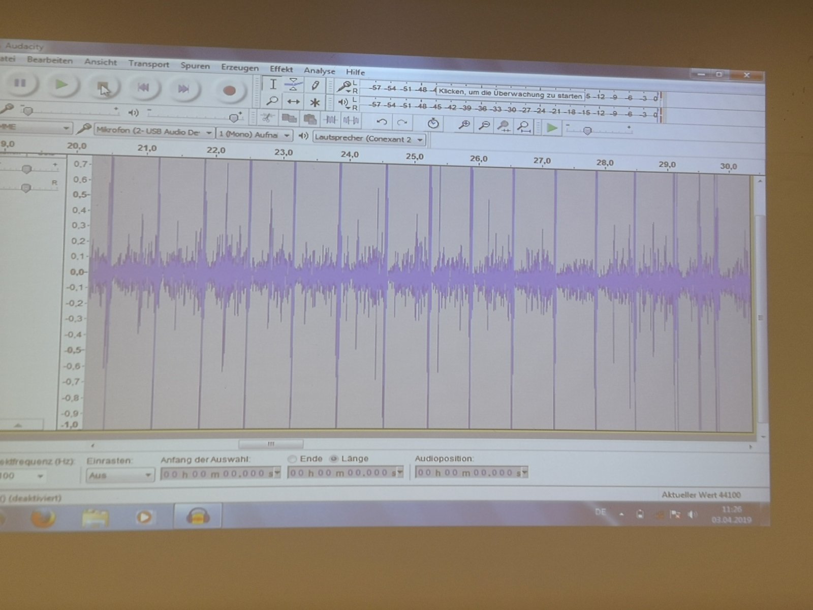BIO 2019 Visualisierung der Strömungs-geräusche mit Audacity (c) KFG